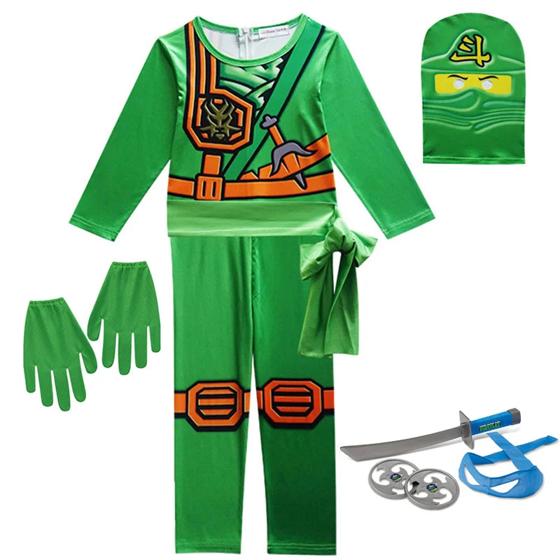 NINJA cosplay Boys Advanced Latest Role Playing Costume Jumpsuit Set Halloween Christmas Party Ninja Superhero Set Cosplay