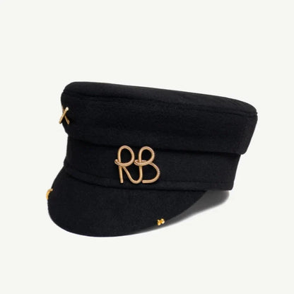 New  Women's Fashion Flat Cap British Retro Newsboy caps with Earrings Pierced Baker Boy Cap