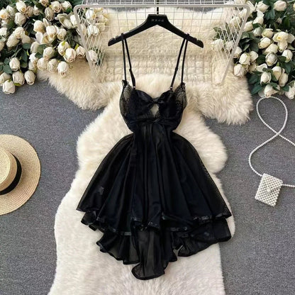 Woman Plus Size Sexy V-Neck Strap Dress Lace Trim Slim Short Dress Women Fashion Comfortable Dress Party Hotsweet