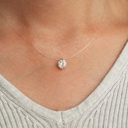 GRA Certified 1CT Marquise Cut Moissanite Pendant Necklace for Woman 925 Silver Fishing Line Water Drop Diamond Necklaces
