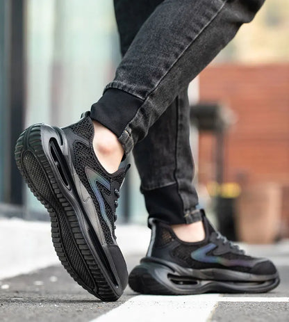 summer breathable work shoes with iron toe anti puncture security shoes work sneakers for men anti-slip Lightweight safety shoes
