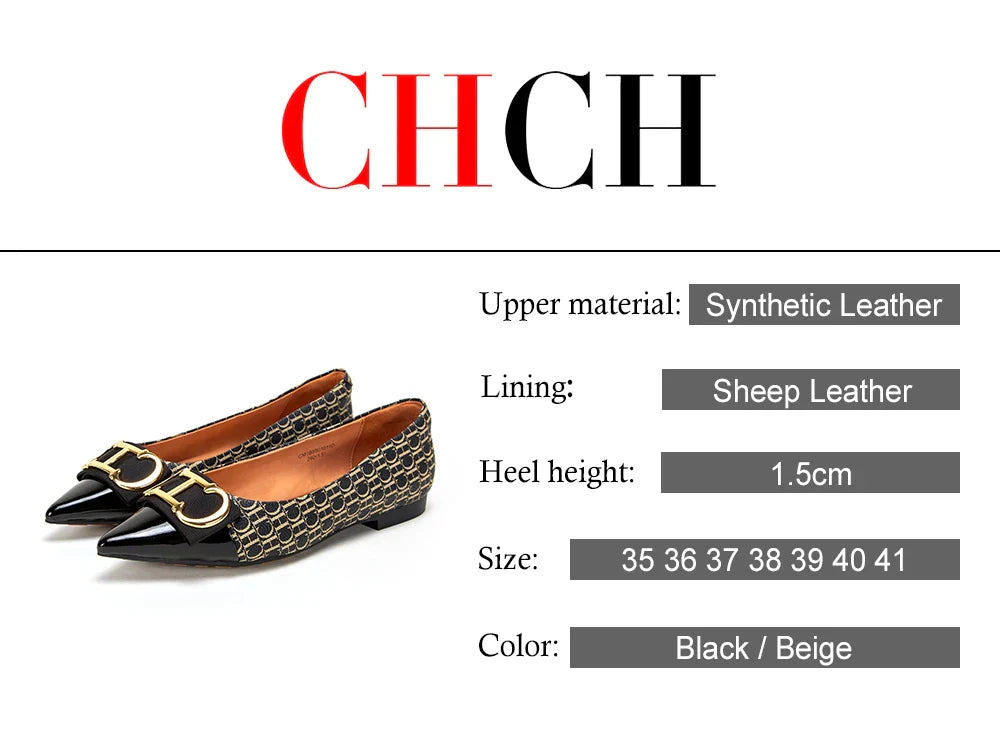Women's Lefu Shoes New Spliced Pointed Anti slip Flat Casual Shoes Business Shoes