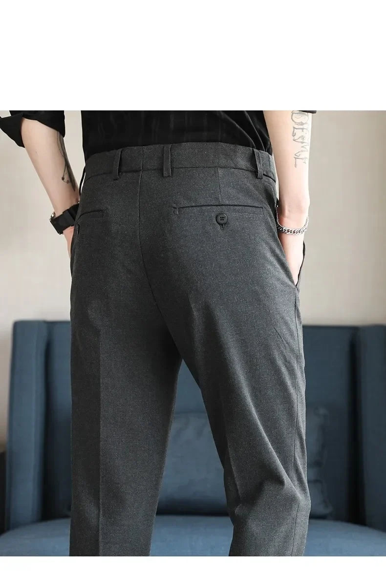 Plus size 44 42 40 Men Business Social Suit Pant 2024 Spring Formal Slim Wedding Trouser Mens Brand Fashion Casual Dress Pants