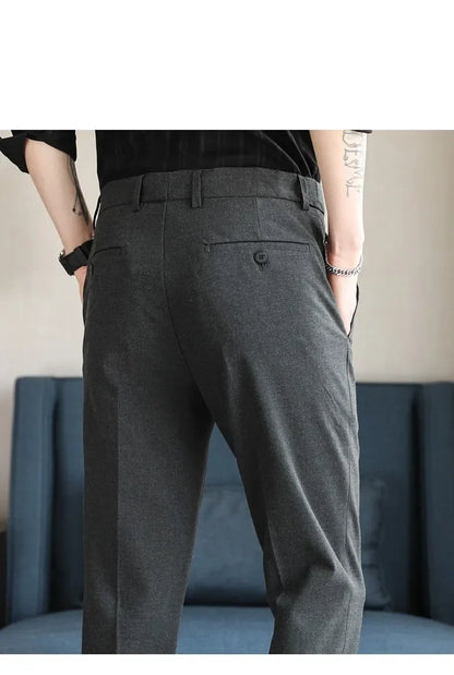 Plus size 44 42 40 Men Business Social Suit Pant 2024 Spring Formal Slim Wedding Trouser Mens Brand Fashion Casual Dress Pants