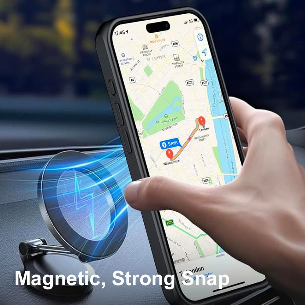 Magnetic Mobile Phone Case with Kickstand for iPhone 17 Pro Max 16 15 14 Plus 13 12 11 Stand Cases Back Cover with Holder