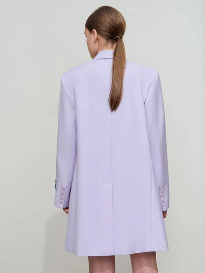 Minimalist Women's Jacket 2025 Autumn New Solid Color Commuter Loose Straight Women's Long Sleeve Top Long Blazer 12541154