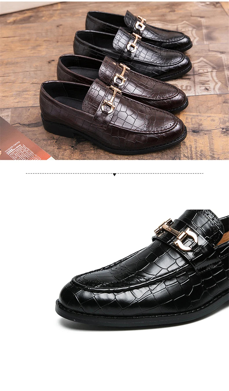 Classic Social Leather Shoes For Men Leather Loafers Wedding Casual Business Brogues Shoes Men Office Leather Men's Dress Shoes
