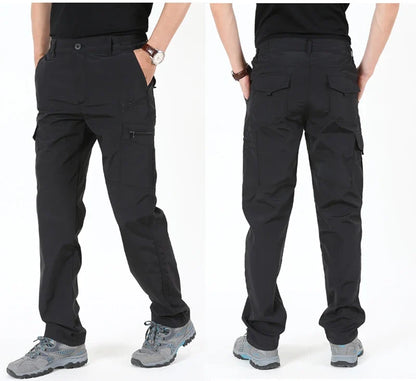 New Tactical Pants Men Winter Outdoor Work Casual Cargo Trousers Waterproof Fleece-lined Pants Elastic Hiking Traveling Workwear