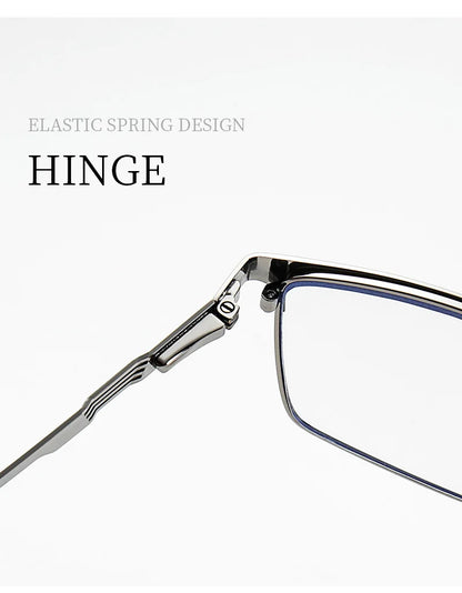 New Metal Eyeglasses Square Frame Business Casual Anti-blue Light Reading Glasses Men's Prescription Customized 6915