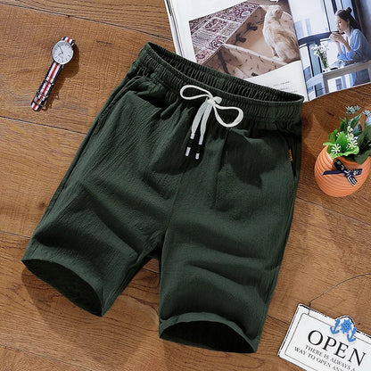 Men's Solid Gym Shorts Summer Outdoor Breathable Sports Shorts Plus Size Drawstring Casual Shorts Male