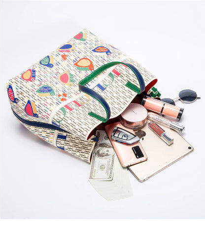 Classic Retro Women's New 2024 Tote Bag Large Capacity PVC Material Commuter Office Women's Shoulder Bag