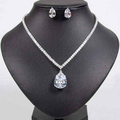 Pop Hot Stereo Jewelry Oil Painting Necklace Earrings Premium Multi-Color 2-Piece Wedding Travel Women's Holiday Gift M-1000