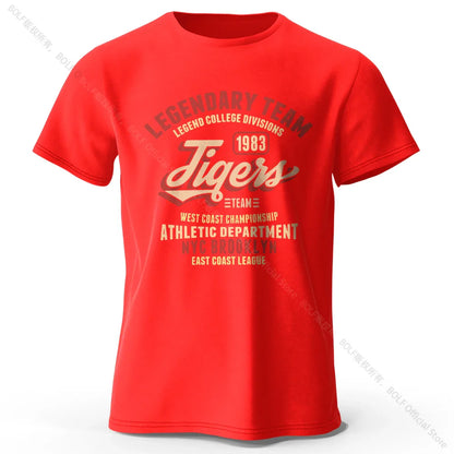Minimalist Tiger Silhouette Printed 100% Cotton T-Shirt, Breathable Round Neck Short Sleeve Tee for Men & Women
