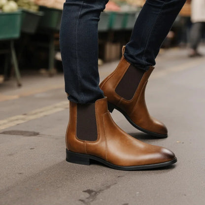 Men Boots Casual 2026 Fashion Brand Comfortable Boots Leather Chelsea boots