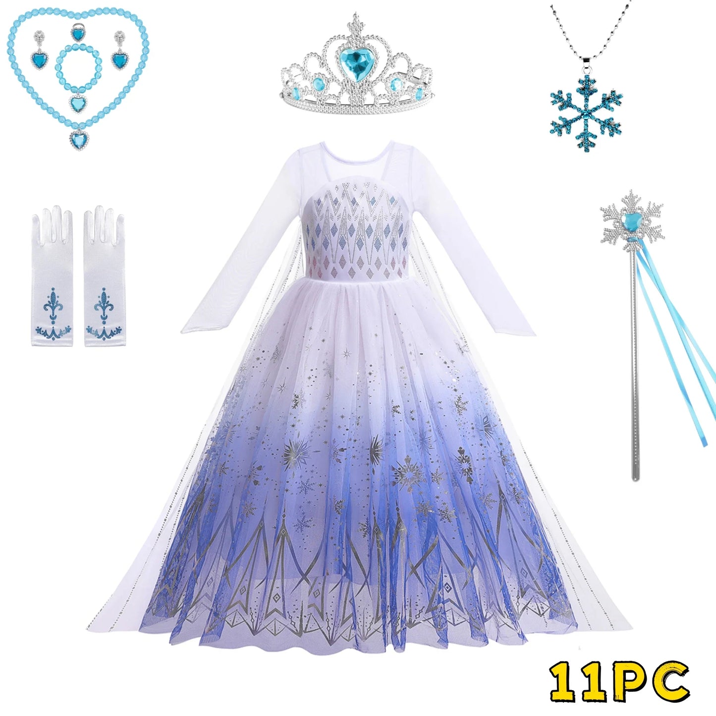 Elsa Anna Kid Princess Girls Dress Rapunzal Kids Cosplay Halloween Vestidos Children Costume Birthday Party Dress