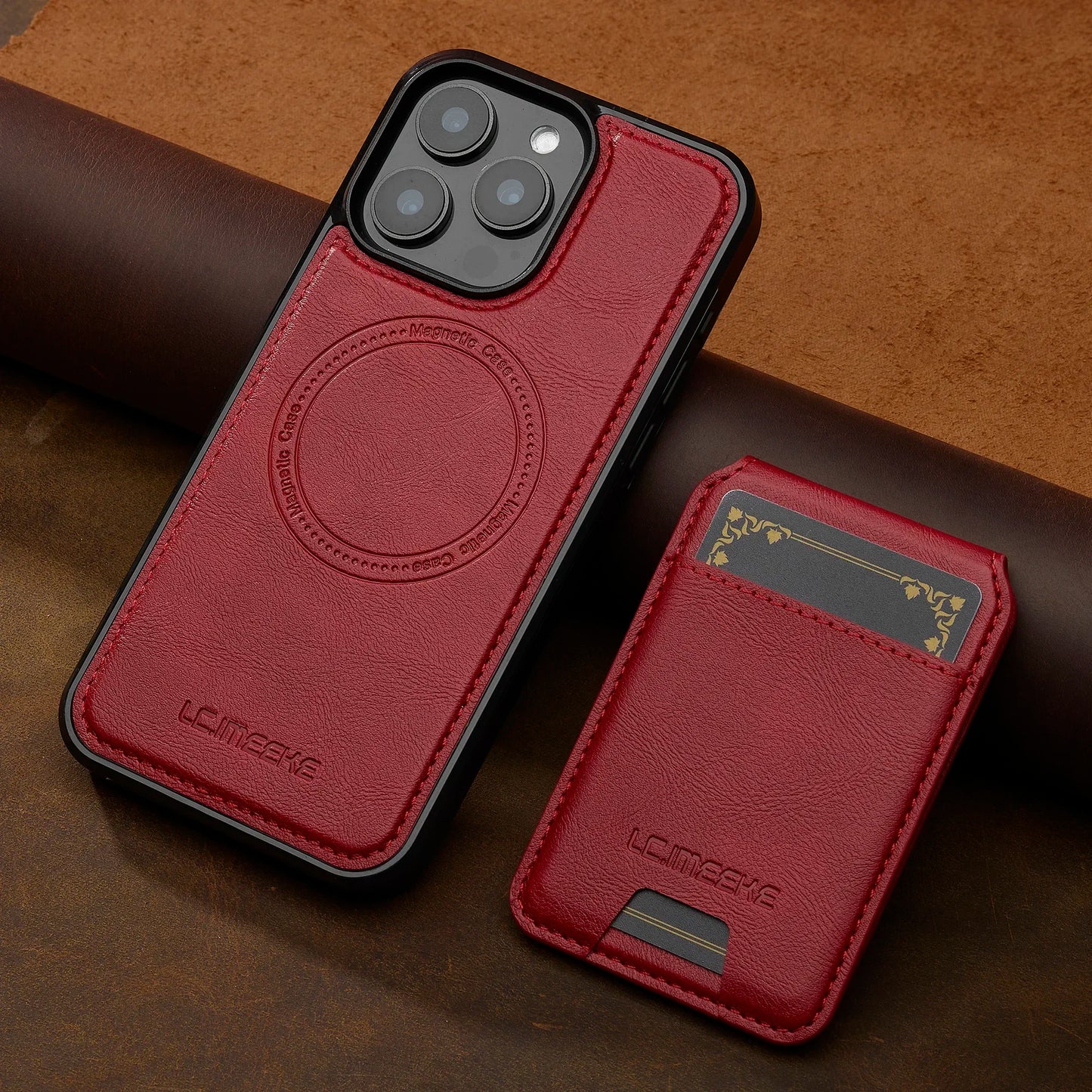 جراب مغناطيسي قابل للفصل 2 في 1 من الجلد لهاتف iPhone 16E 17 1615 14 13 12 11 Pro XS Max Air XR 8 7 Plus SE بغطاء هاتف وجيب للبطاقات
