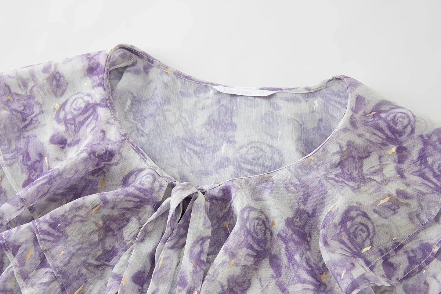 French Rose Ruffle Collar Shirt Women 2025 Summer New Commuter Long-sleeved Top 25FS12769