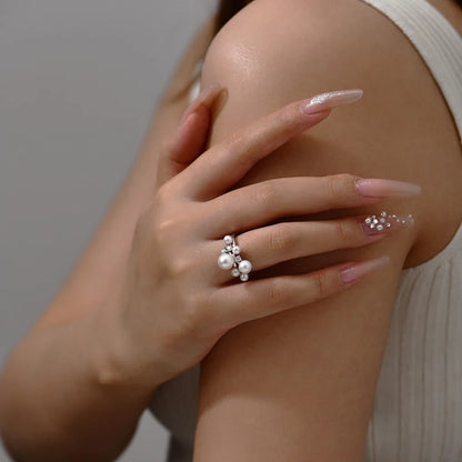 Bague ATTAGEMS Perle Moissanite DVVS 100% Argent Sterling S925 Plaqué Or 18 carats pour Femme Bague de Fiançailles Bijoux de Mariée Cadeau de Luxe