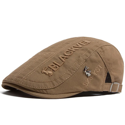 Men Beret Fashion Rabbit Embroidery Flat Caps Spring Summer Visor For Male Fashion Vintage Newsboy Cap Casual Berets Adjustable