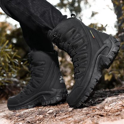 Summer Fashion Men Boots Outdoor Leather Boots Breathable Combat Boots Plus Size 46 Desert Boots Walk Shoes Autumn