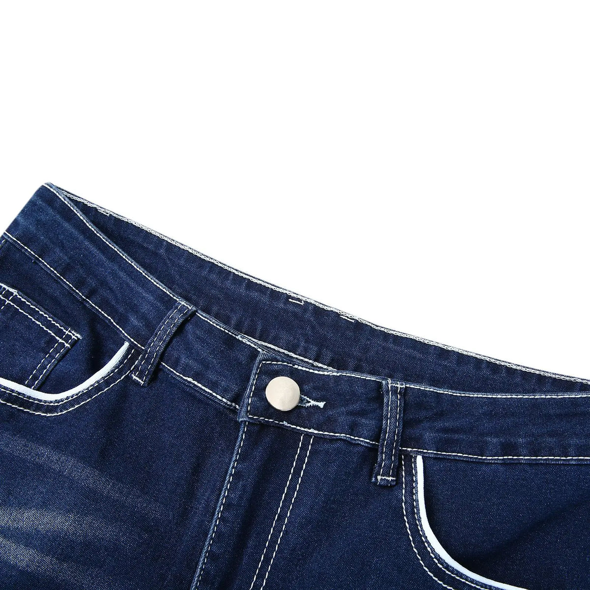 Men Jeans Solid Pockets Stretch Denim Straight Pants Spring Summer Business Casual Trousers Daily Streetwear Men's Clothing