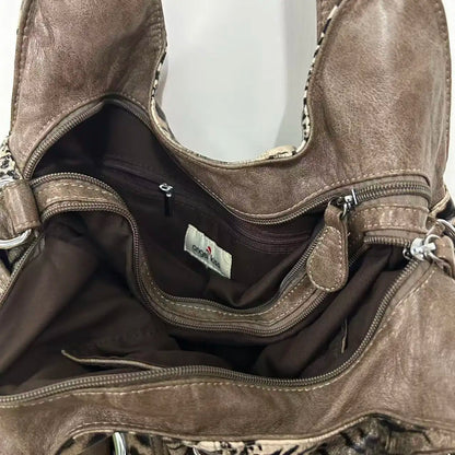 Women Handbags Fashion Leopard Shoulder Bag Large Tote Top-handle Shopping Pack Multifunctional Satchel Lady Hobos  Big Purse