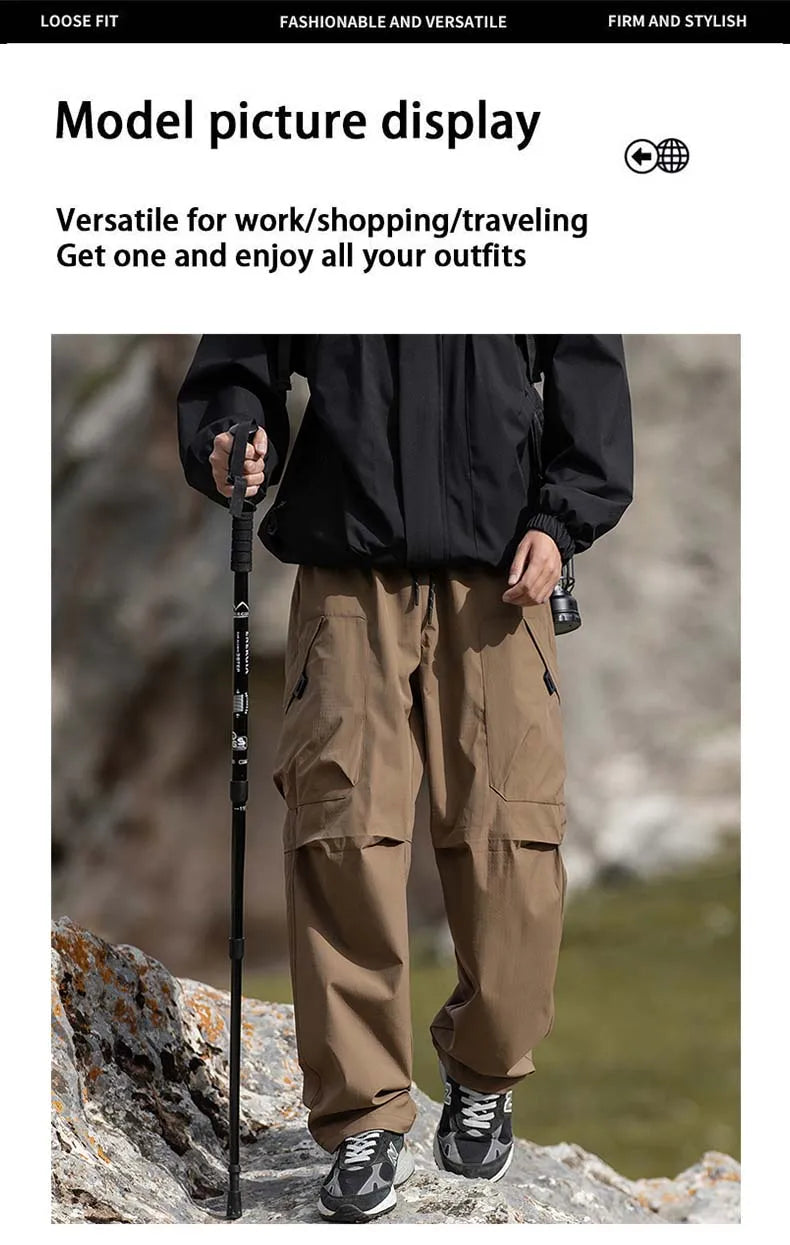 Men's Climbing Trousers Windproof Rainproof Cycling Pants  Hiking Trip Cargo Pants Outdoor Camping Running Sport Men Trouses