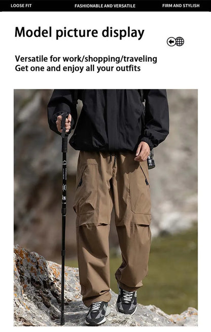 Men's Climbing Trousers Windproof Rainproof Cycling Pants  Hiking Trip Cargo Pants Outdoor Camping Running Sport Men Trouses