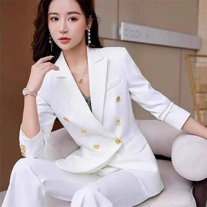 New Advanced Design Women's Suit Jacket Korean Style Spring Autumn Professional White Collar Small Western Clothes