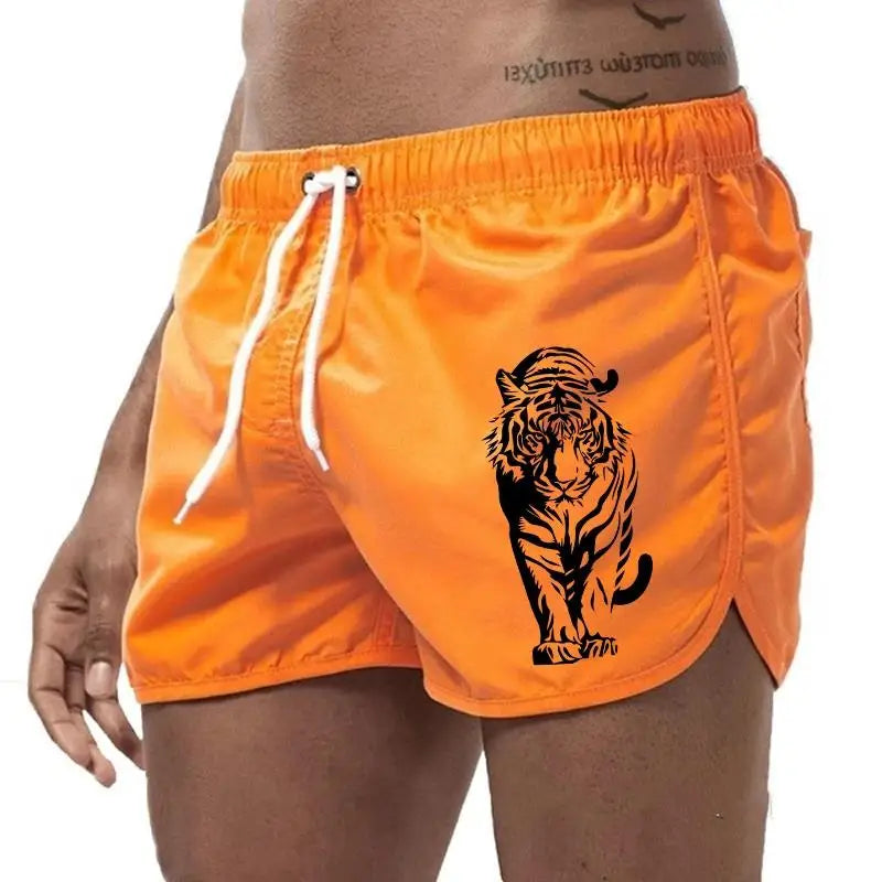 2026 Brand New Mens Board Shorts Tiger Design Printed Beach Shorts High Quality Male Summer Running Cycling Boxing Cool Shorts