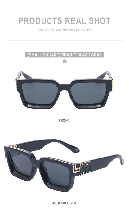Millionaire Square Sunglasses For Men Vintage Luxury Sunglasses Women Retro Shades Fashion Glasses Gafas De Sol Sonnenbrille Sun