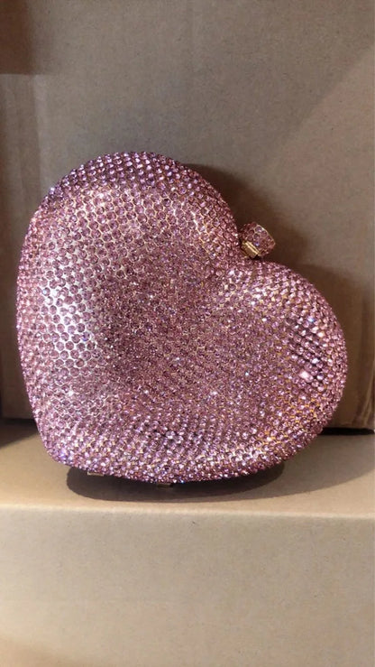 Heart Shaped Crystal Evening Clutch Bag Women Luxury Designer Rhinestones Purses And handbag Wedding Party Stones Day Clutches