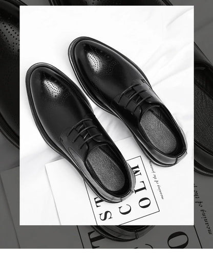 Business Formal Casual Wedding Shoes for Men Fashion New Designer Inner Increase Shoes Male Spring Autumn Retro Leather Shoe Man