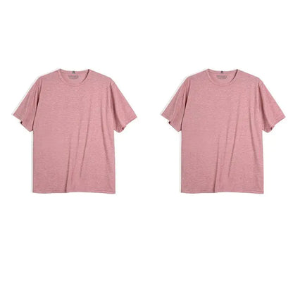Casual Breathable Blended Short Sleeve T-shirt for Men's Summer Crew Neck Lightweight Basic Tees Versatile Loose Fit Tops