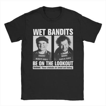 Home Alone Wet Bandits T-Shirt for Men  Vintage Pure Cotton Tee Shirt Crew Neck Short Sleeve T Shirt Printed Tops