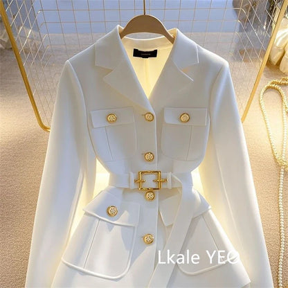 Women's Suit Jacket 2025 Spring Autumn High-End Temperament Ladies Blazer Coat Korean Version Fashion Versatile Lady Outerwear