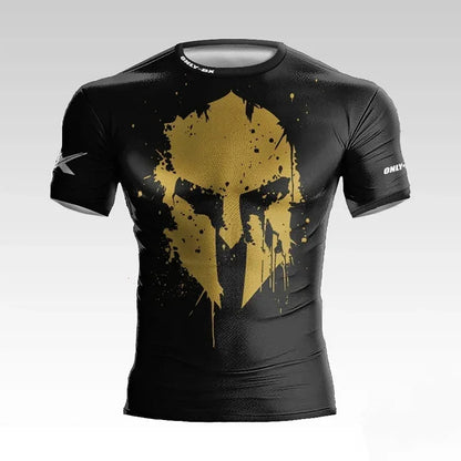 Summer new style Spartan helmet 3D printed men's T-shirt for boxing and fitness,daily outdoor activities.Quick-drying.Streetwear