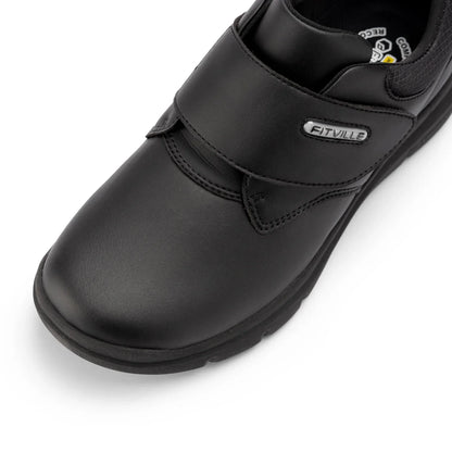 Extra Wide Men's Shoes Leather Diabetic Shoes Walking for Elder Orthopedic Toes Swollen Feet Non-Slip Arch Support