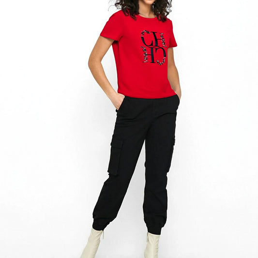 Women's T-shirt 2025 New Hand Embroidered Heavy Industry Casual Top Simple Round Neck Short Sleeve Women's Clothing