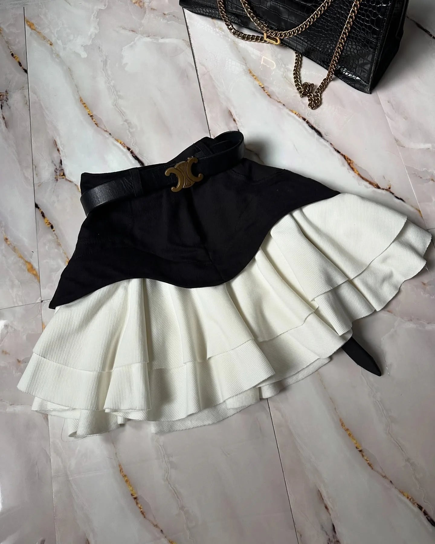 Denim Cake Skirt Women A Line Short Skirts High Waist Ruffles Elegant Splice Y2k Streetwear Party Pleated Slim Fit 2025 Spring