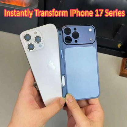 Original Colour Aluminum Alloy Frame Backplane Case For IPhone 13 14 15 16 Pro Max Transform IPhone 17 Series Lens Protect Cover