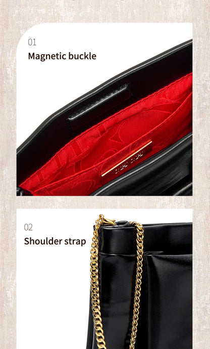 Women's Shoulder Bag New Simple Black Detachable Dual purpose Chain Bag Business Wallet