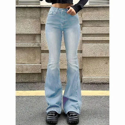 2025 Woman Vintage High Waist Flare Jeans Female Stretchy Bootcut Tight Denim Pants Women Bell Bottoms Casual Slim Fit Trousers