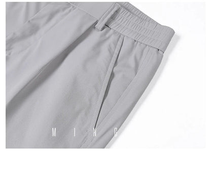 2026 New High Quality Summer Casual Pants Men Solid Color Straight Work Light Gray Outdoor Style Youth Khaki Thin Trousers Male