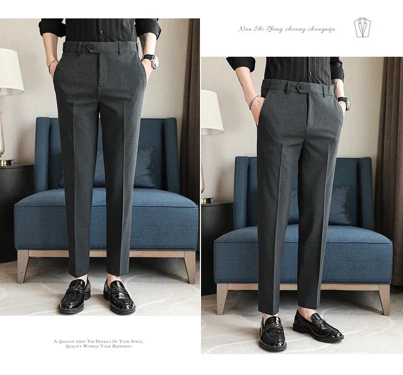 Plus size 44 42 40 Men Business Social Suit Pant 2024 Spring Formal Slim Wedding Trouser Mens Brand Fashion Casual Dress Pants
