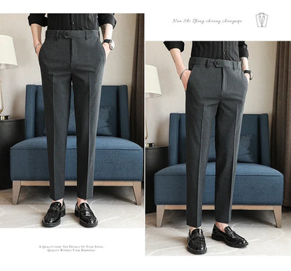 Plus size 44 42 40 Men Business Social Suit Pant 2024 Spring Formal Slim Wedding Trouser Mens Brand Fashion Casual Dress Pants
