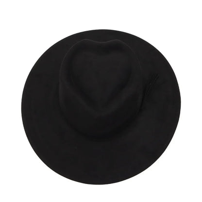 High Quality Heart Design Vegan Suede Hat Wide Brim Blank Style Wide Brim Hat Fedora Hat