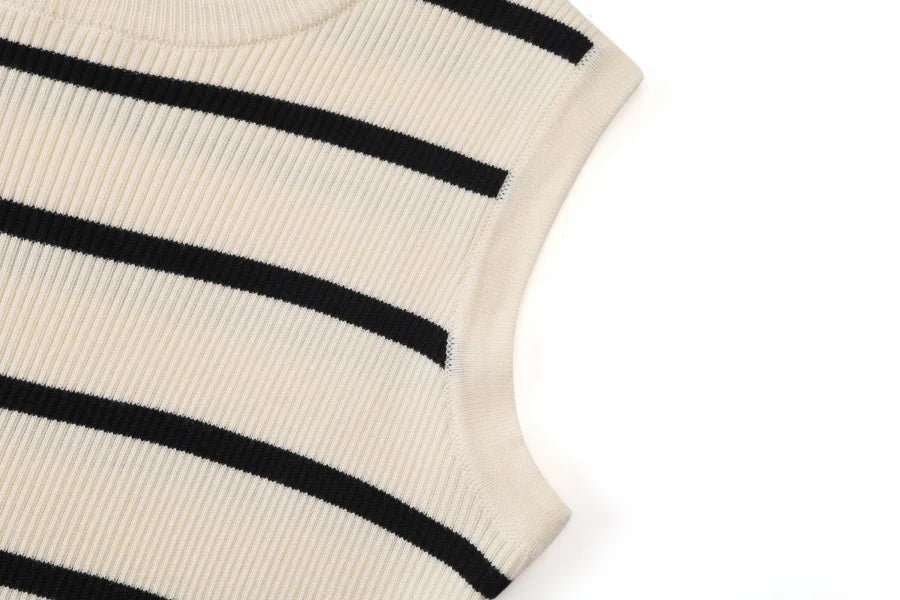 AS AW25 stripe knitting cardigan + sleeveless patch dress maxi matching set for woman clothing