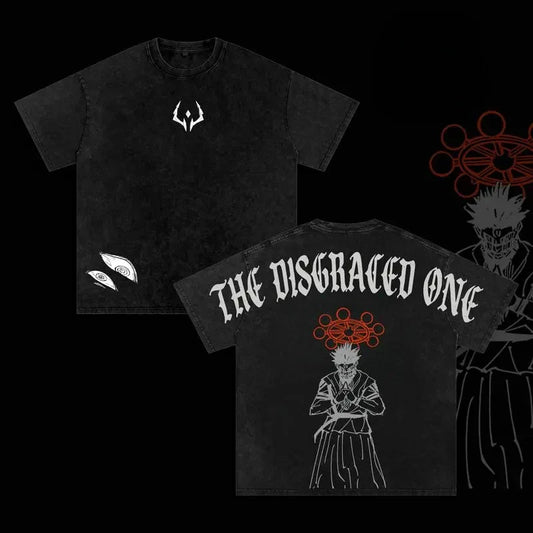 Sukuna The Disgraced One T Shirt Jujutsu Kaisen Men Acid Wash Mahoraga Wheel Anime Graphic Streetwear Shinjuku Showdown Tee