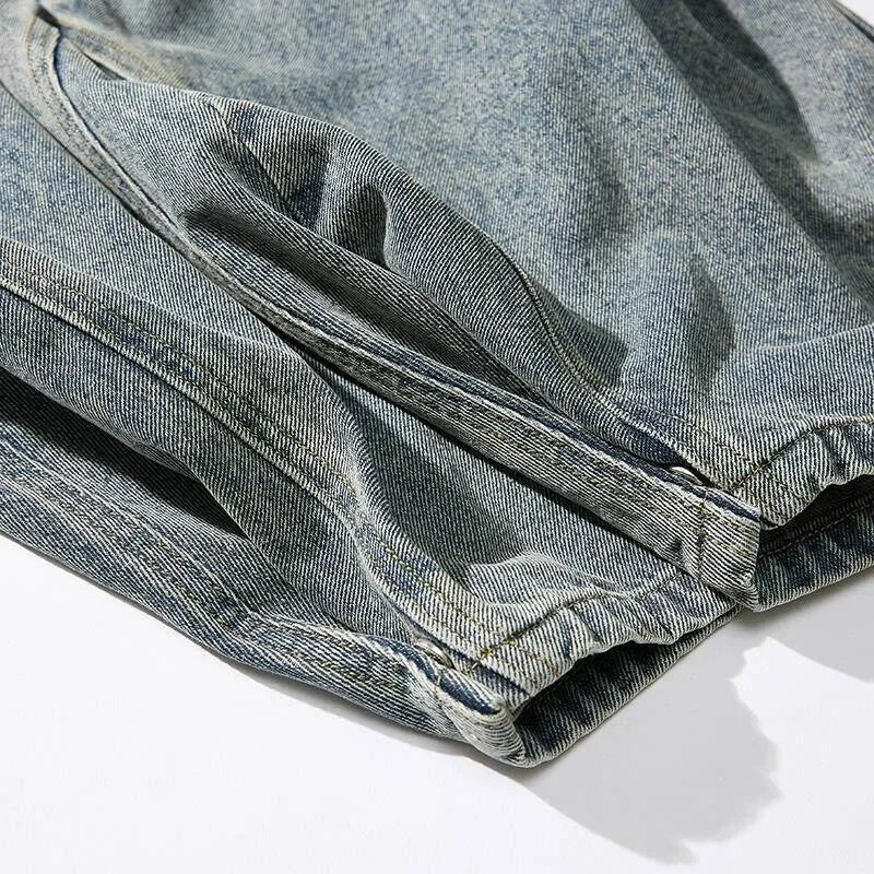 Spring Men Streetwear Denim Pants Men Harajuku Washed Baggy Jeans Men Y2K Fashion Punk Casual High Waist Wide Leg Pants